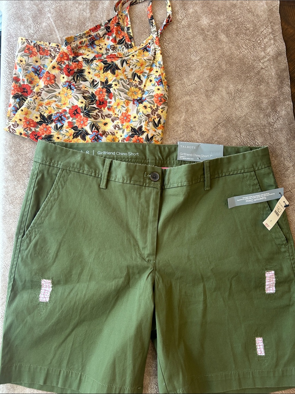 Talbots NWT Shorts and a Free Floral Yellow V-Neck Camisole Top😍😍